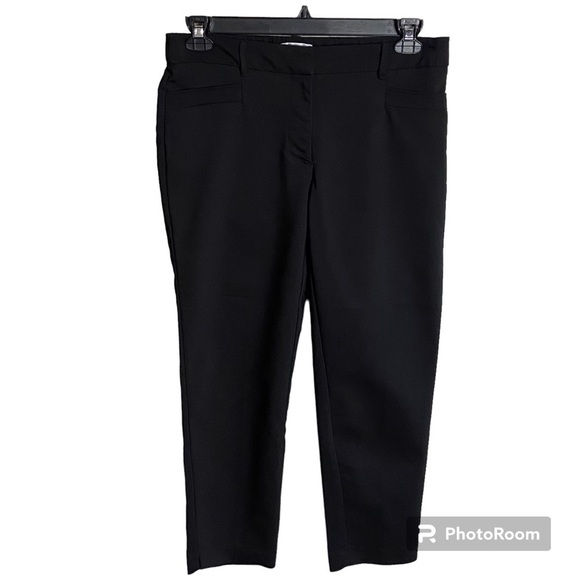DANA BUCHMAN / Black Dress Capri Cropped Pants Size 8 - Picture 1 of 13